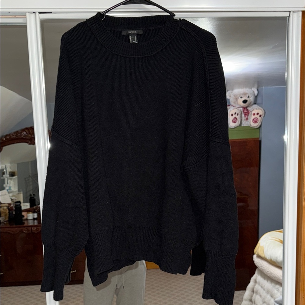 Forever 21 Black Crew Neck Sweater